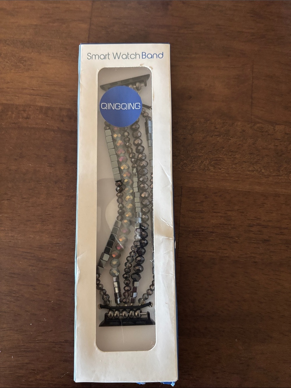 Qingqing Multi-Strand Rhinestone Smart Watch Band - Black